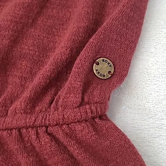 Roxy Quicksilver Red Tassel Tie Halter Romper Shorts Eyelet Women's Medium Boho - Picture 6 of 16